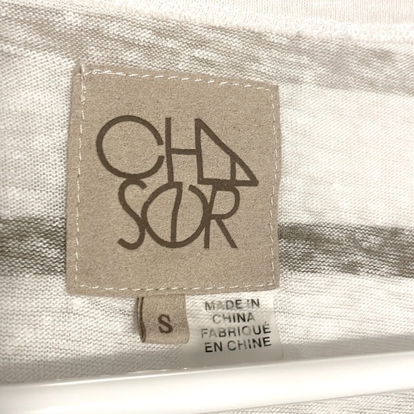 🎉HP🎉 Chaser White Tee w/ Stripes - Picture 3 of 3